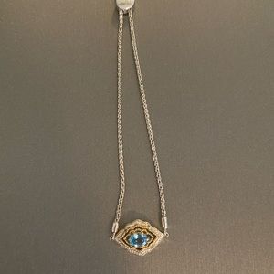 Enchanted Disney Aladdin  Blue Topaz Bracelet in Sterling Silver and 10K Gold